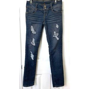 Premiere jeans women's size 5/6 distressed look low rise nice shape